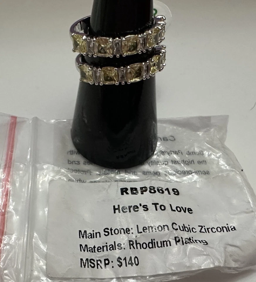 Bomb Party Lemon CZ родий размер 8 Here's To Love RBP8619 - Изображение 1 из 4