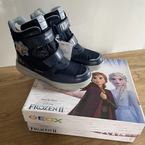 Geox J Sveggen G.B ABX Girls Snow Boots Navy UK 5 EU 38 Frozen II ELSA RRP £75 - Picture 1 of 6