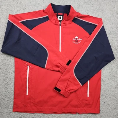 Chaqueta FootJoy Para Hombres XL Roja 1/4 Cremallera Golf Pullover Viento Lluvia Bolsillos Golfista Foto 1 de 4