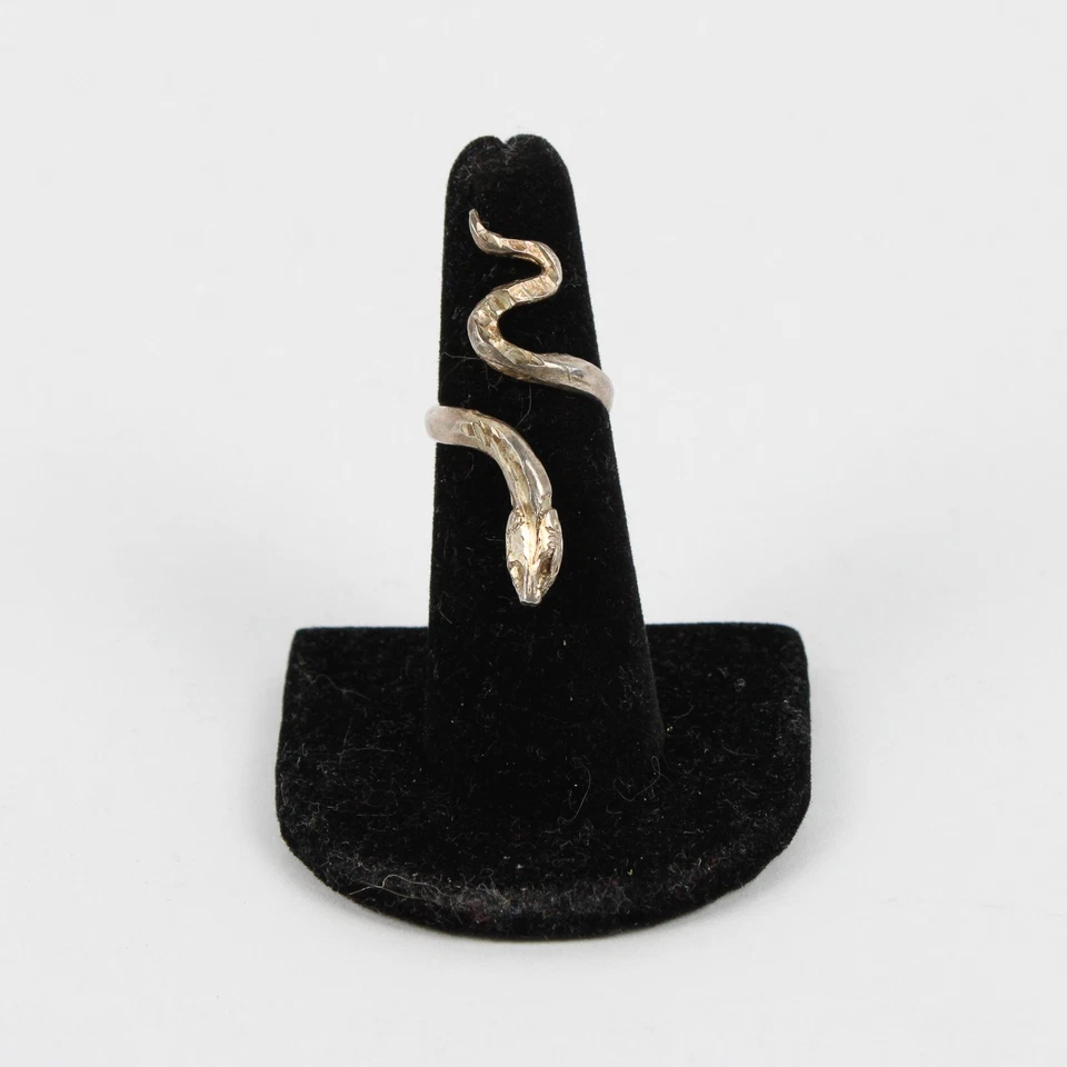 Anillo de serpiente envolvente tono plata talla 5 Foto 1 de 4