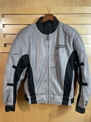 First Gear Motorcycle Jacket Womens L Gray Black Hypertex Mesh Padded Street - Image 1 of 4