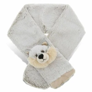Dollibu Kids Cozy Plush Fashion Scarf, Soft Warm Stuffed Animal Scarf - Wolf - Picture 1 of 2