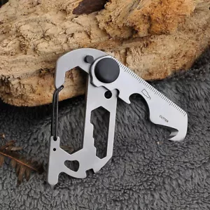 Climbing Multi Pocket Tool Key Ring Outdoor Keychain Bottle Opener Carabiner - Picture 1 of 10