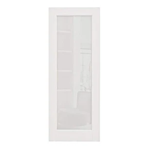 ARK DESIGN Door Slab 30"x96" Solid Core MDF 1-Lite Tempered Frosted Wood White - Picture 1 of 3