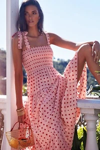 Damen Spaghettiträgerkleid Hawaii-Stil Stempel Strandkleid Röcke Ärmellos - Bild 1 von 9