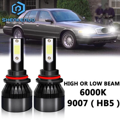 6000K 9007 HB5 LED Headlights Bulbs Hi-Lo Beam FOR FORD Crown Victoria 1998-2011 - Image 1 of 4
