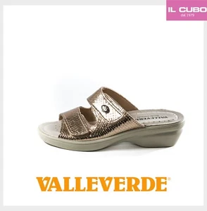 VALLEVERDE DAMEN HAUSSCHUH VERSTELLBAR MIT REISSEN FARBE KUPFER HÖHE 4 CM - Bild 1 von 5