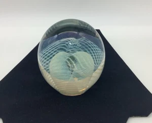 Eickholt Art Glass Paperweight Iridescent Elegant Swirl Signed 1988 3.5” Mint! - Picture 1 of 9