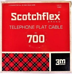 3M Scotchflex Flat Telephone Cable No. 700 - 4 Conductor 26 AWG Solid Wire - NOS - Picture 1 of 2