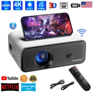4K Projector Smart Netflix 35000LMS 1080P 5G WiFi Bluetooth Video Home Theater - Picture 1 of 12