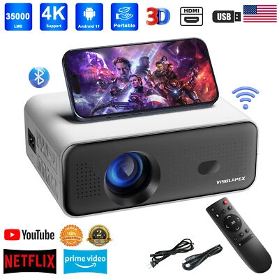 4K Projector Smart Netflix 35000LMS 1080P 5G WiFi Bluetooth Video Home Theater - Image 1 of 4