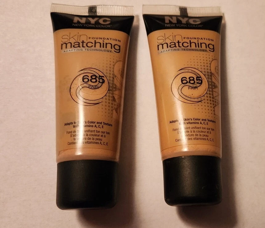 2x NYC New York Color Skin Matching Foundation 685 Fair 1oz 30ml - Image 1 of 1