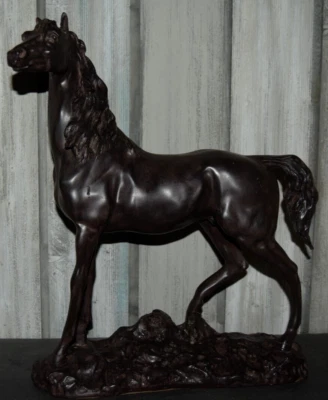 Vintage Large Horse Statue Majestic Stance Art Pottery Heavy Sculpture 17 x 14 - Image 1 of 4
