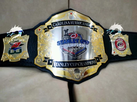 Carolina Hurricanes Championship Belt NHL Ice Hockey Stanley Cup Champ 2mm Brass Cover