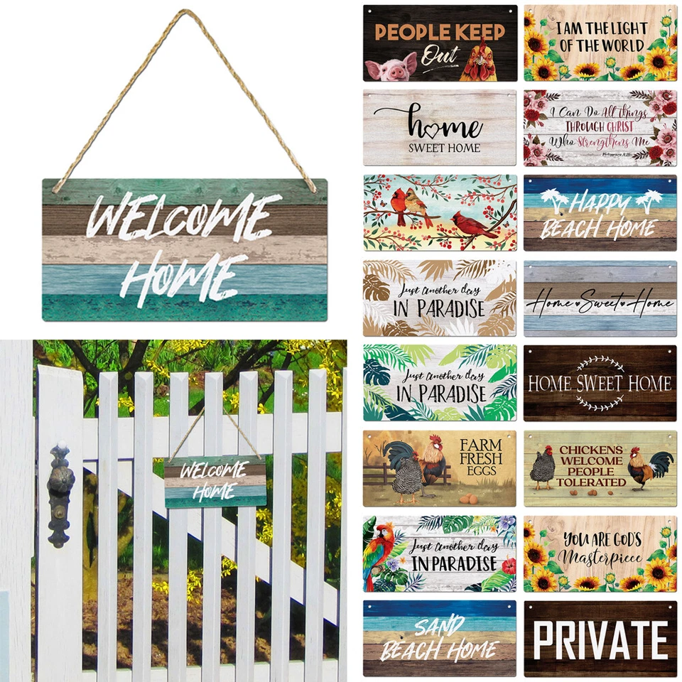 Letrero de puerta colgante de aluminio placa con cuerda para decoración del hogar Foto 1 de 1