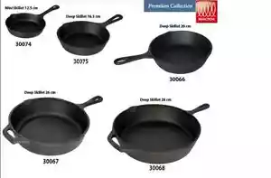 PRE-SEASONED CAST IRON FRYING PAN /SIZZLERFOR HEALTHY COOKING HOT SERVING DISH - Picture 1 of 1