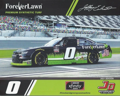 2021 JEFFREY EARNHARDT "FOREVER LAWN" #0 NASCAR XFINITY SERIES POSTCARD Cover