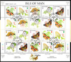 1993 ISLE OF MAN BUTTERFLIES COMPLETE SHEET OF 20 STAMPS WITH FDI DOUGLAS PMARK