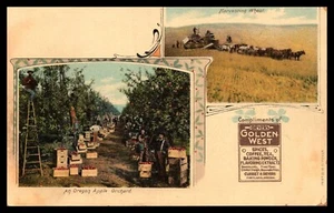 DEVERS GOLDEN WEST CO SPICES ADVERTISING Harvesting Apples Wheat UDB - Picture 1 of 2