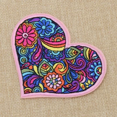 DIY Heart Love Flower Embroidered Tattoo Style Patch Applique Iron On Sew Craft - Image 1 of 4