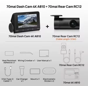 NEW 70mai A810 UHD 4K 150FOV GPS ADAS 4G Front & Rear DashCam Dual Channel - AU - Bild 1 von 24