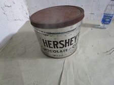 Antique Vintage Hershey's Chocolate Cocoa Tin 10" Round Large Canister USA w/Lid