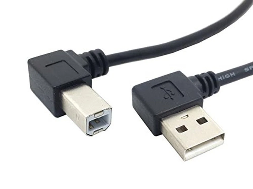 Cavo adattatore da USB A a USB B angolato 90° connettore angolare 90 gradi an... - Immagine 1 di 4