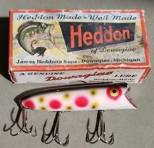 Señuelo de pesca Heddon Strawberry Basser con caja de colección raro - Imagen 1 de 17