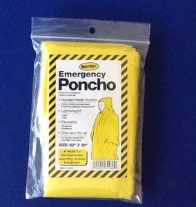 SH88-25 Lot of 25 Emergency Hooded Poncho - Travel, band,sporting Events Yellow - Picture 1 of 2