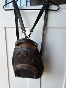 M London Leather Backpack Convertible Purse Bag Adjustable Straps Chic Women VTG - Picture 1 of 24