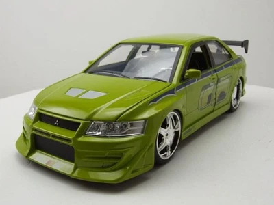 Mitsubishi Lancer Evolution VII Brian Fast & Furious Verde Modellino 1:24 Jada - Immagine 1 di 4