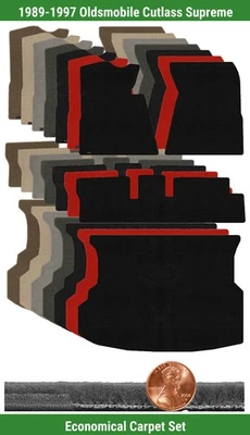 Juego de alfombrillas Velourtex personalizadas para Oldsmobile Cutlass Supreme 89-97 (4 piezas) #WEI Foto 1 de 4