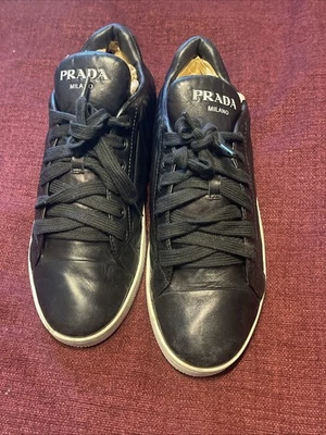 Женские стеганые низкие верхние кроссовки PRADA Milano размер 38,5 сделаны в Италии бывшие в употреблении - Изображение 1 из 4