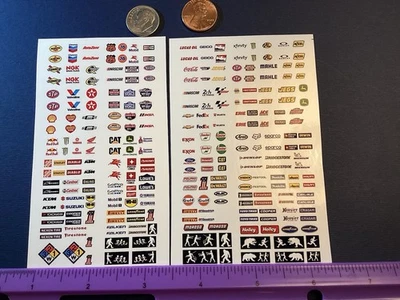 1/24 1/25 1/28 Scale Small Race Logo Decals Sheets On Weatherproof White Gloss - Image 1 of 4