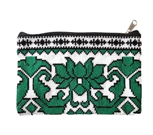 ECLECTIC CROSS STITCHED HAND EMBROIDERED UZBEK SILK WALLET - ACCESSORY POUCH - Picture 1 of 5