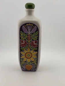 Bayer Keramik W. Germany Floral Folk Art Bottle Vase w/ Stopper – Vintage - Picture 1 of 6