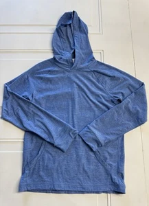 Hanna Andersson Lightweight Blue Hoodie Hooded Sweatshirt Thumb Holes Size 10 - Picture 1 of 6