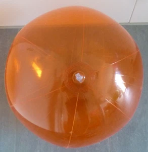 Seltener grosser orange transp.  WASSERBALL, D = 55cm / 22" flach - Bild 1 von 3