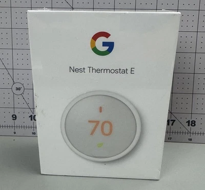 NEW Google, T4000ES, Nest Thermostat E, Smart Thermostat White New Box Has Wear - Image 1 of 4