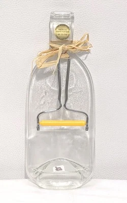 Bandeja de queso para botella de vino reciclado transparente Titan Art Glass tabla de charcutería 12" NUEVO Foto 1 de 4