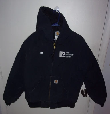 Chaqueta/abrigo aislante de trabajo de granero de lona con capucha Carhartt mediano para hombre Foto 1 de 4