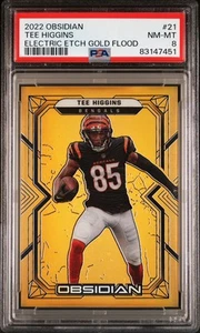 Camiseta Obsidian Higgins 2022 grabado eléctrico Gold Flood #/10 PSA 8 - Imagen 1 de 2