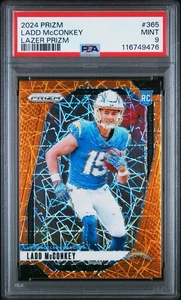 2024 Panini Prizm Lazer Prizm #365 Ladd McConkey Rookie RC PSA 9 - Bild 1 von 2