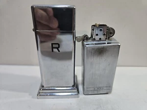 Accendino da tavolo Zippo Barcroft 4 barili cerniera anni 40 #2 funzionante, molto raro 4,25" - Foto 1 di 13