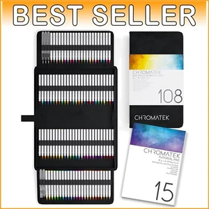 Artist-Approved 108 Watercolor Pens Set with Safe Aqua Brushes & Tutorials - Picture 1 of 11