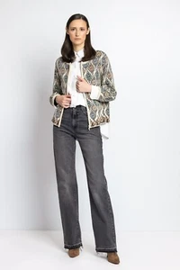 Ivko Jacke Ornament Cardigan Jacquard Jacket beige 222720 - Picture 1 of 6