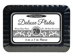 1 Party Essentials 5in.x7in. Deluxe Appetizer/Dessert Plates-Black 70 Ct. - Picture 1 of 1