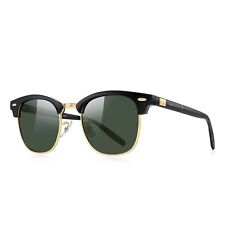Unisex Polarized Aluminum Sunglasses for Men Women Semi Rimless Retro Brand D...