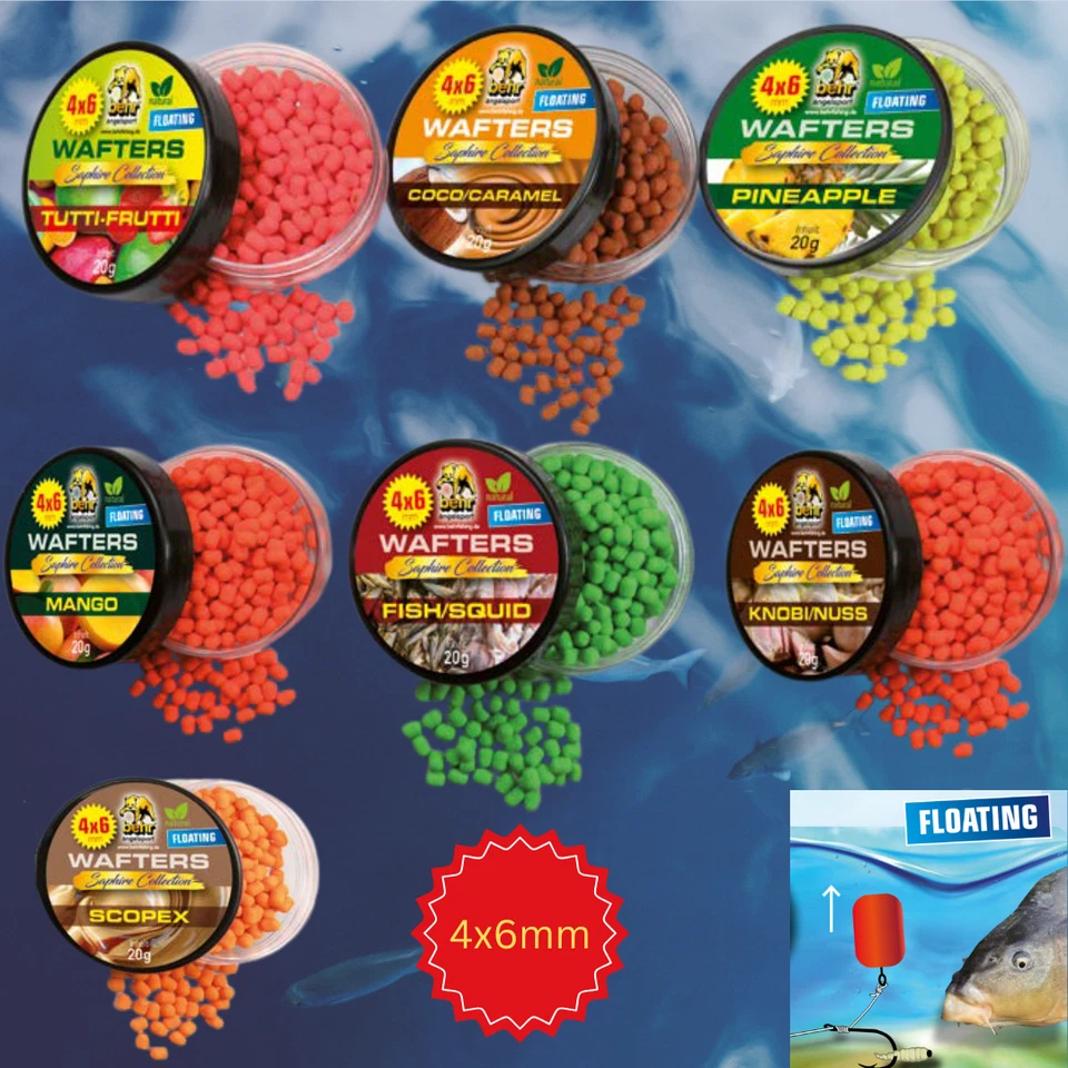 (347,50 EUR/kg) Behr Wafters Hakenköder schwimmend 4x6mm verschiedene Aromen - Bild 1 von 1