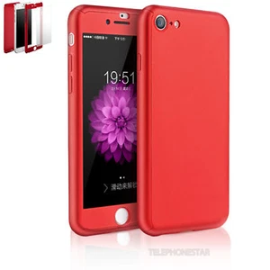 Ultradünne Slim Hart Matt + Hartglas Etui Abdeckung für iPhone 7 7Plus 8 Plus - Bild 1 von 12